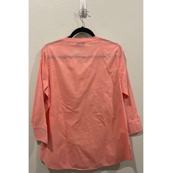 VINEYARD VINES 3/4 Sleeve Tunic Tangerine Blouse - Picture 5 of 5